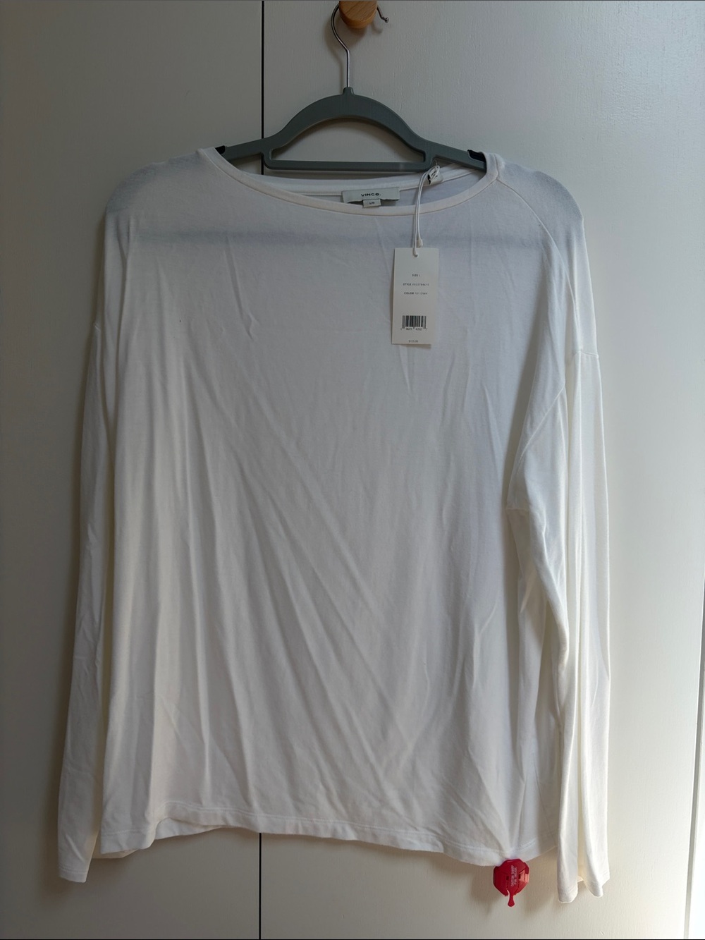 Vince White Long-Sleeve Crew Neck Shirt